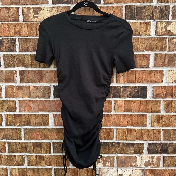 Zara Black Mock Neck Bodycon Mini Dress - Picture 7 of 7